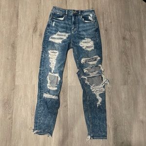 American eagle stretch, ripped, boyfriend jeans, size 00